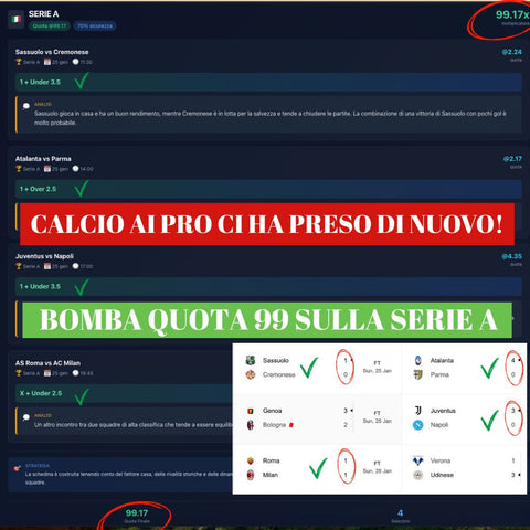 CalcioAI - Analisi calcistiche avanzate, ogni giorno