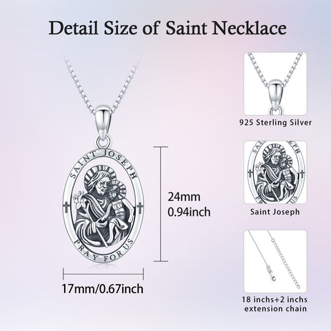 SAINT JOSEPH NECKLACE - 925 STERLING SILVER