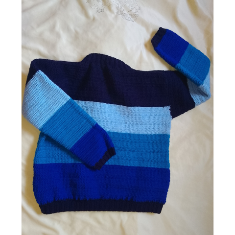 Blue Waves Crochet Sweater Pattern