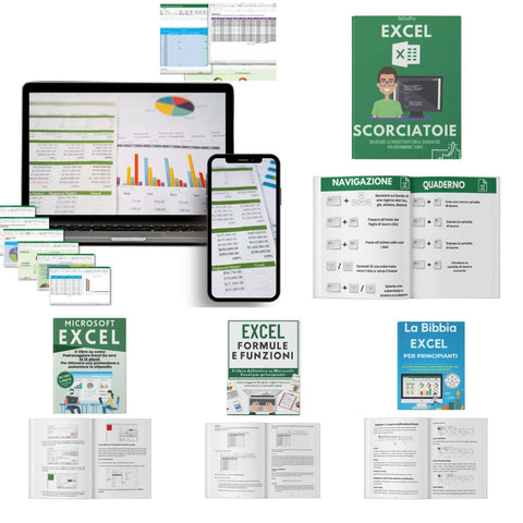 Excel Pro™ 5in1 -  300 Template Pronti all'uso + 4 Guide Pratiche ed Intuitive